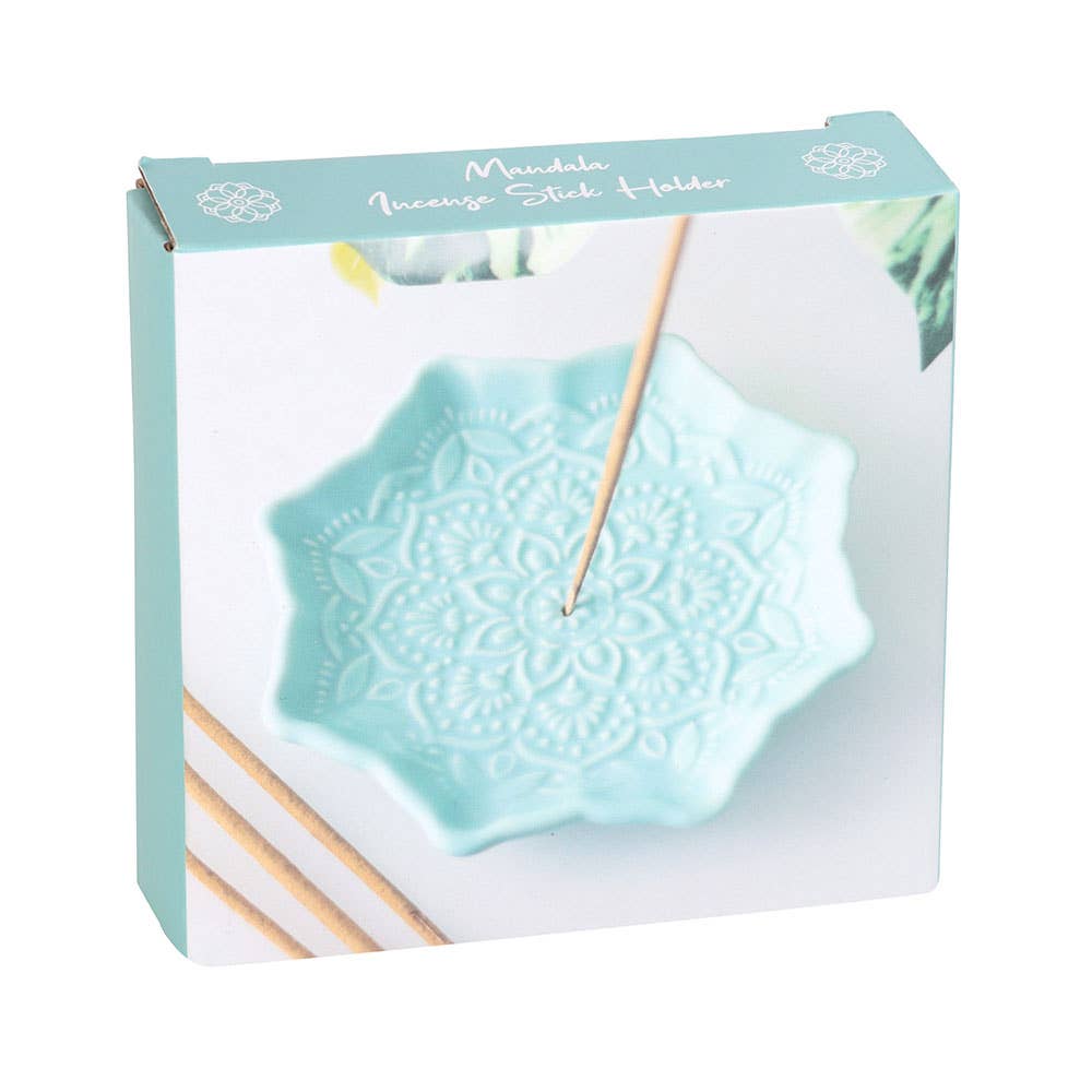 Blue Mandala Ceramic Incense Holder Plate