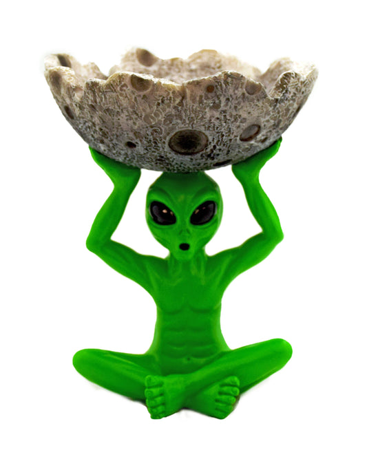 Alien Holding Moon Ashtray