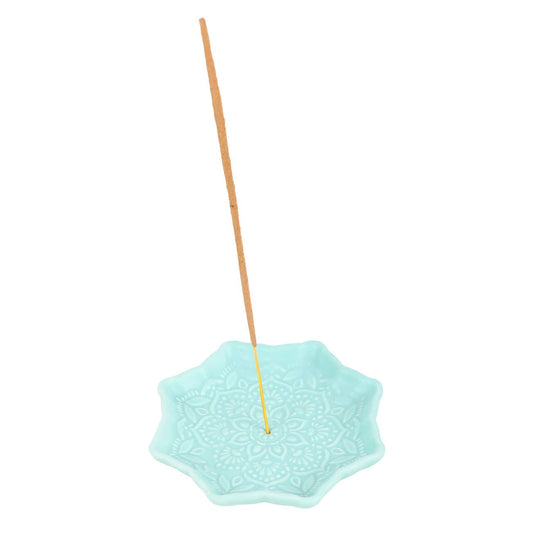 Blue Mandala Ceramic Incense Holder Plate